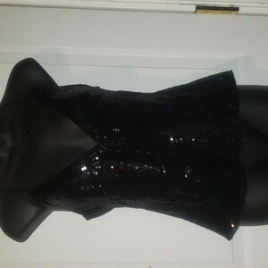 Diane Von Furstenberg Black Sequin Fitted Camisole